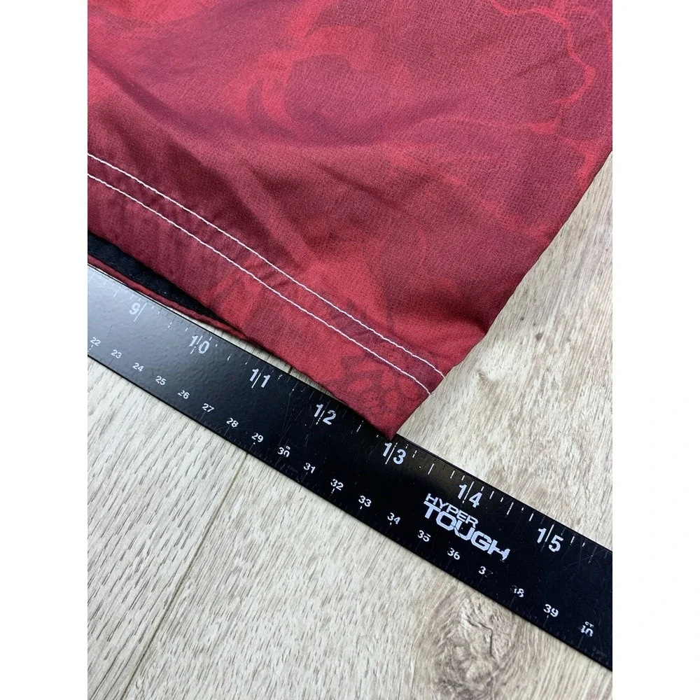 Speedo Men Sz Large Floral Red Swimsuit MESH REMOVED Swim Trunks Swimming Shorts